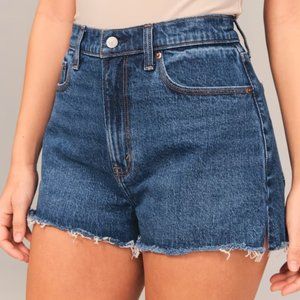 Abercrombie Curve Love High Rise Mom Short Dark Wash